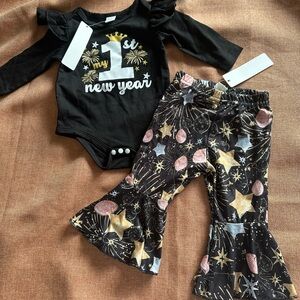 My 1st New Year Outfit Set - Black and Gold